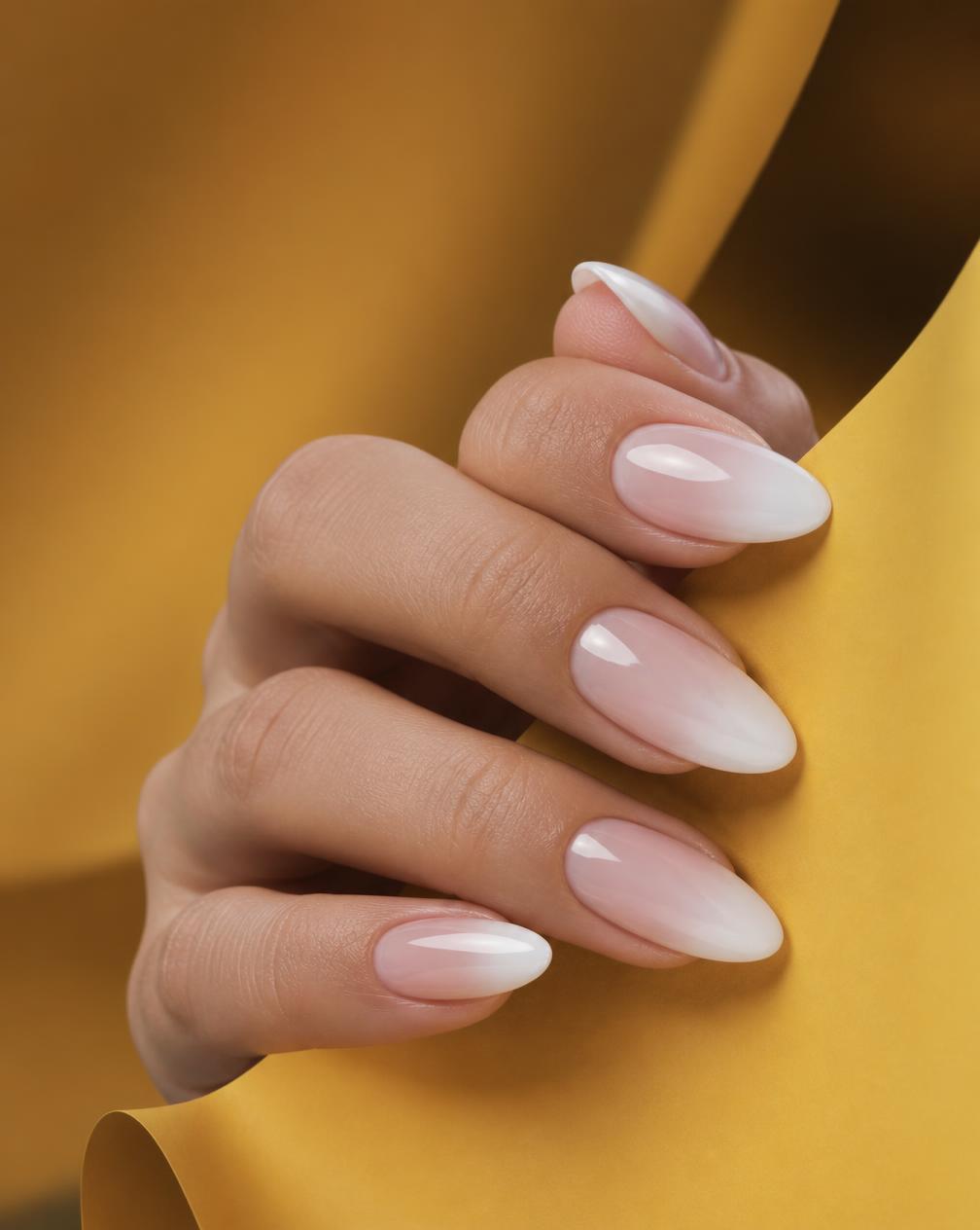 Uñas baby boomer trabajadas durante el curso Básico Inicial